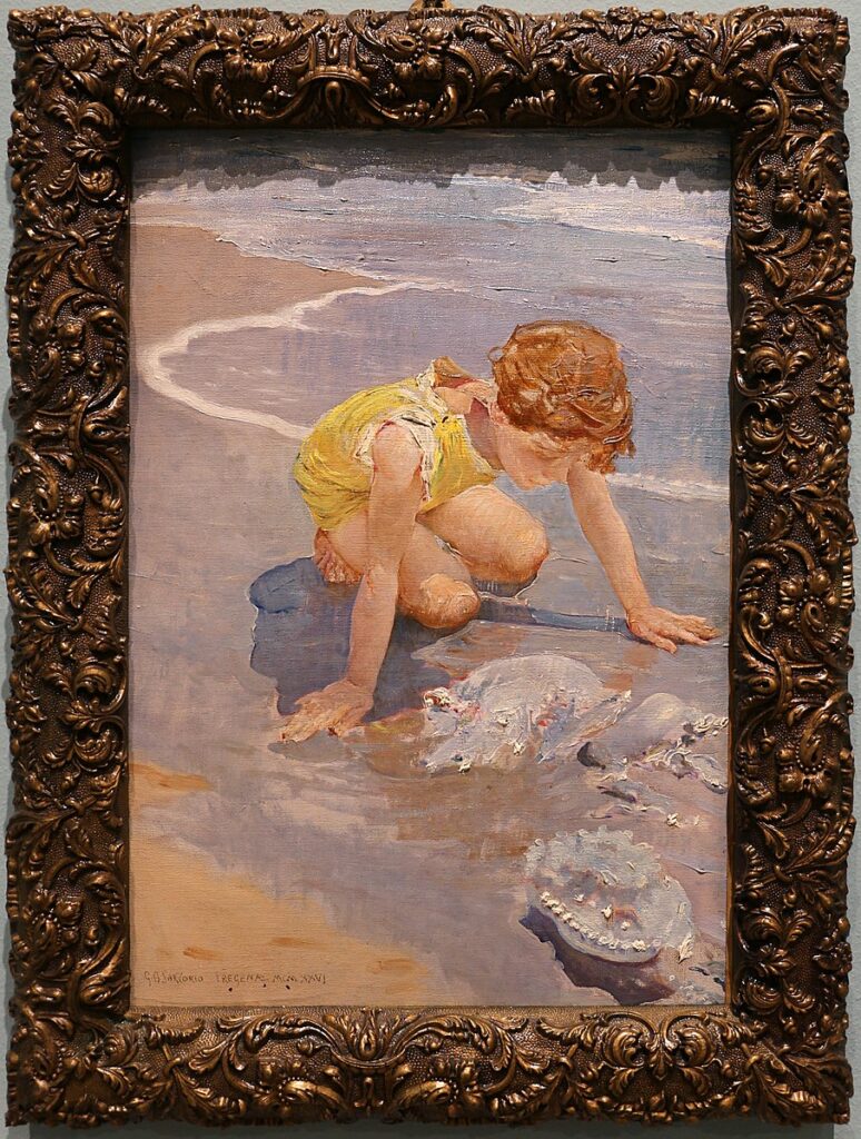 Giulio Aristide Sartorio, Sulla spiaggia, 1926, Roma, Berardi, Gallerie d'Arte. Sailko, CC BY-SA 4.0 , via Wikimedia Commons