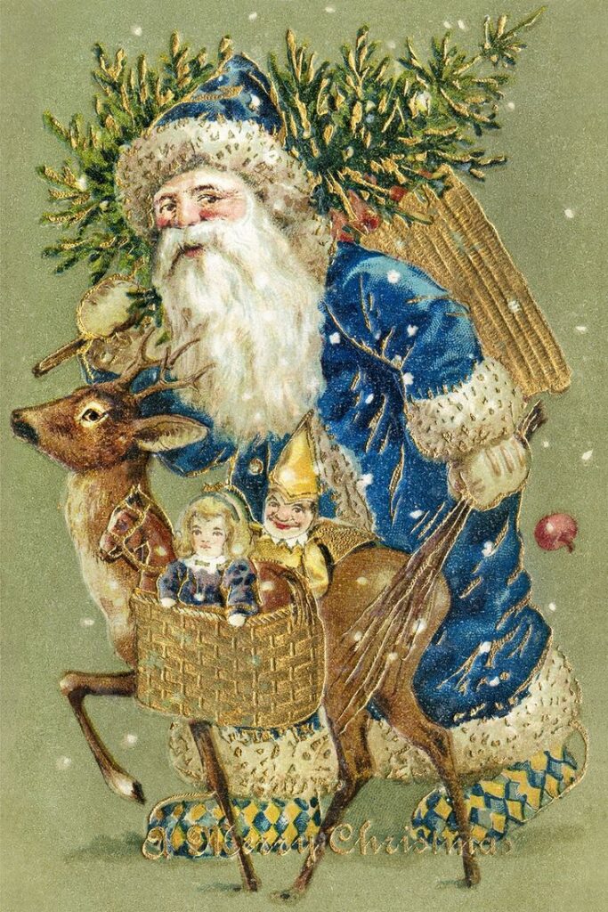 Babbo Natale abito azzurro