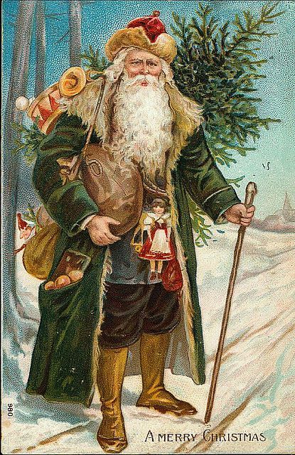 Babbo Natale vestito di verde