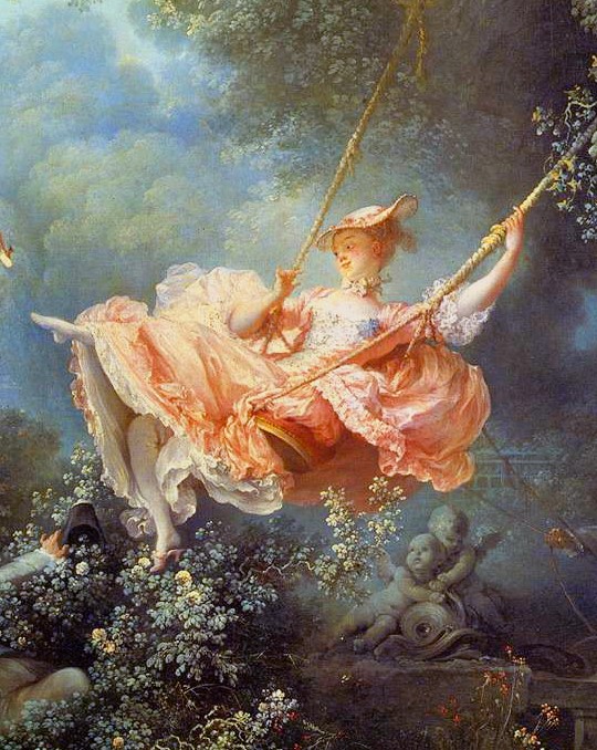 Jean-Honoré Fragonard, L'altalena, particolare. Immagine da Wikimedia Commons, pubblico dominio