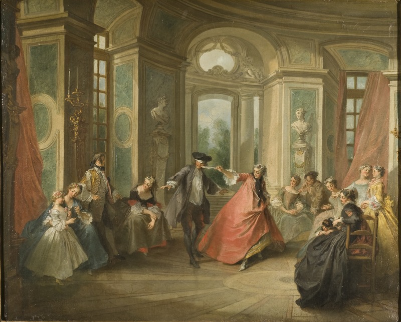 Nicolas Lancret, Mosca cieca, Museo Nazionale di Stoccolma. Immagine Wikimedia Commons, pubblico dominio