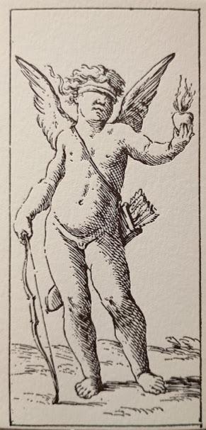 Giuseppe Maria Mitelli, Tarocchino Bolognese, 1665, Cupido bendato. Riproduzione Edizioni del Solleone 1976, collezione privata. Foto Grazia Merelli