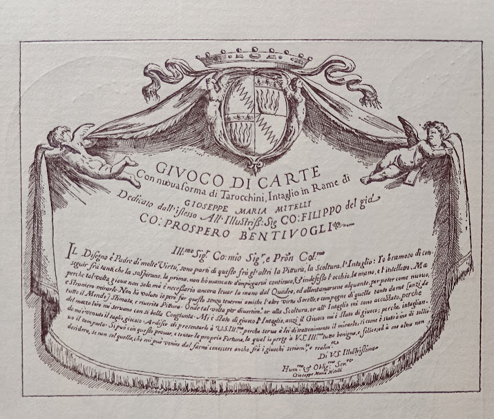 Giuseppe Maria Mitelli, Tarocchino Bolognese, 1665, Frontespizio. Riproduzione Edizioni del Solleone 1976, collezione privata. Foto Grazia Merelli