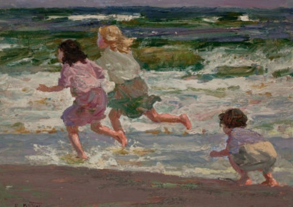 Edward Henry Potthast, Beach Scene. Immagine Wikimedia Commons, pubblico dominio