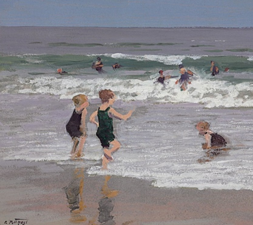 Edward Henry Potthast, Playing in the surf