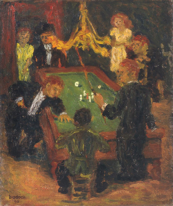Arnaldo Badodi, Il biliardo, 1940, Collezione Giuseppe Iannaccone, Milano