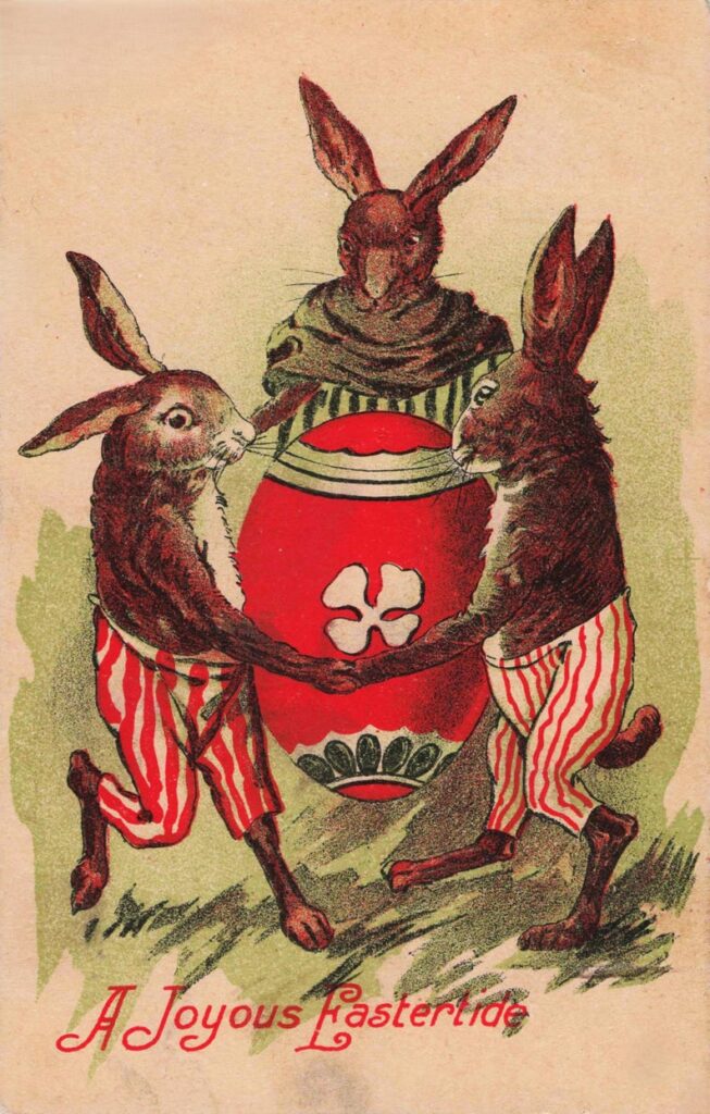 Cartolina pasquale, Girotondo di conigli, collezione privata