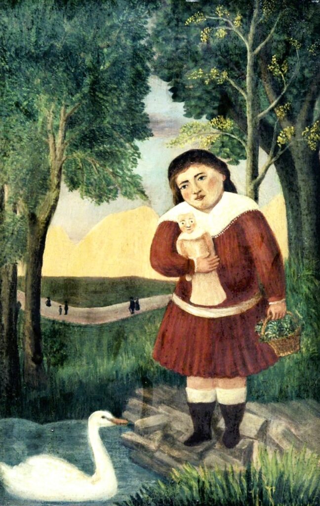 Henri Rousseau, Bambina con bambola in un parco