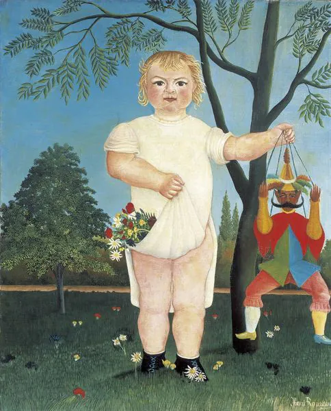 Henri Rousseau, Bambino con Arlecchino, collezione privata