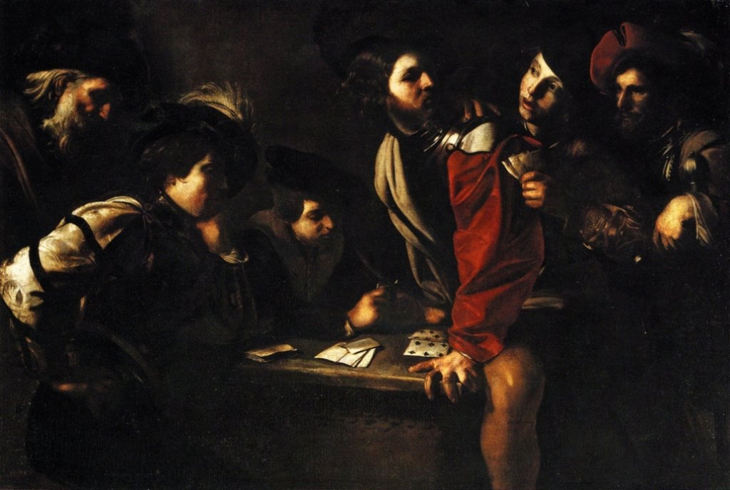 Bartolomeo Manfredi, Giocatori di carte, copia coeva di originale distrutto, Uffizi
