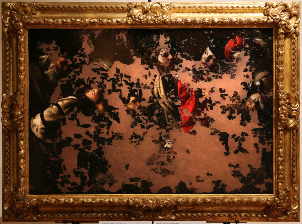 Bartolomeo Manfredi, Giocatori di carte, originale, Uffizi