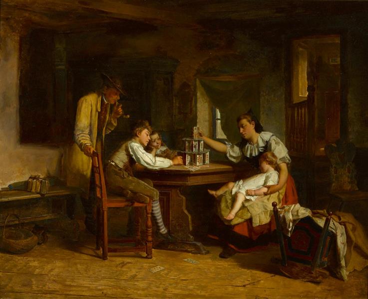 Théodore Gérard, Il castello di carte, 1869, Collezione privata