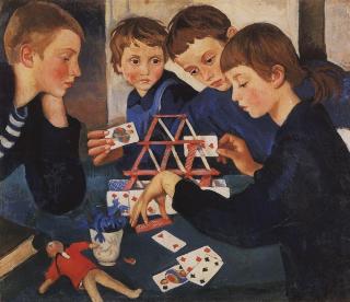 Zenaida Serebriakova, Il castello di carte, 1919, Museo statale di San Pietroburgo