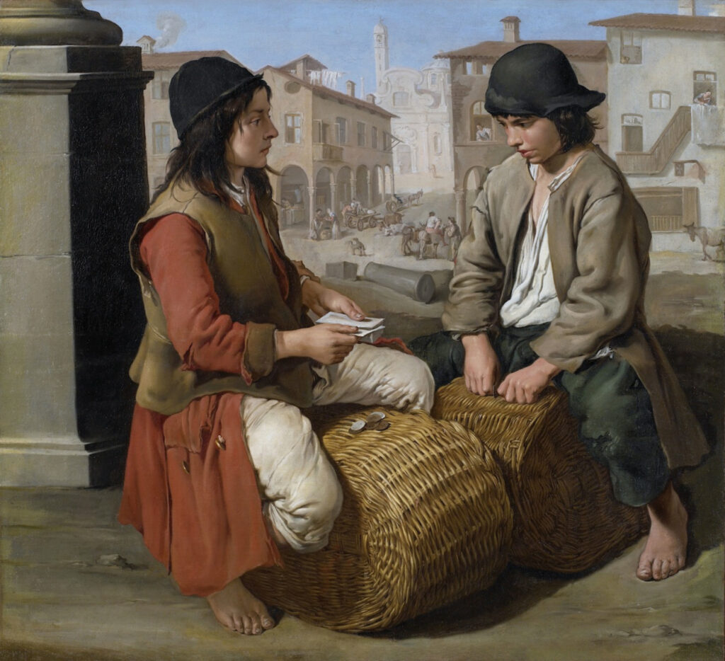 Giacomo Ceruti, Due portaroli, 1730-1734, Collezione privata. Immagine Wikimedia Commons