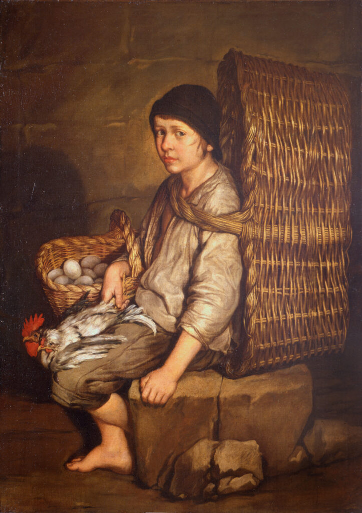 Giacomo Ceruti, Portarolo seduto con cesta a tracolla, 1736, Pinacoteca di Brera